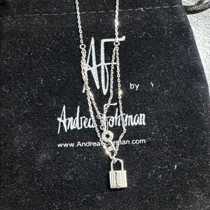 Andrea Fohrman lock and key silver necklace